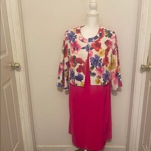 Kim Rogers Pink Dress with Floral Jacket